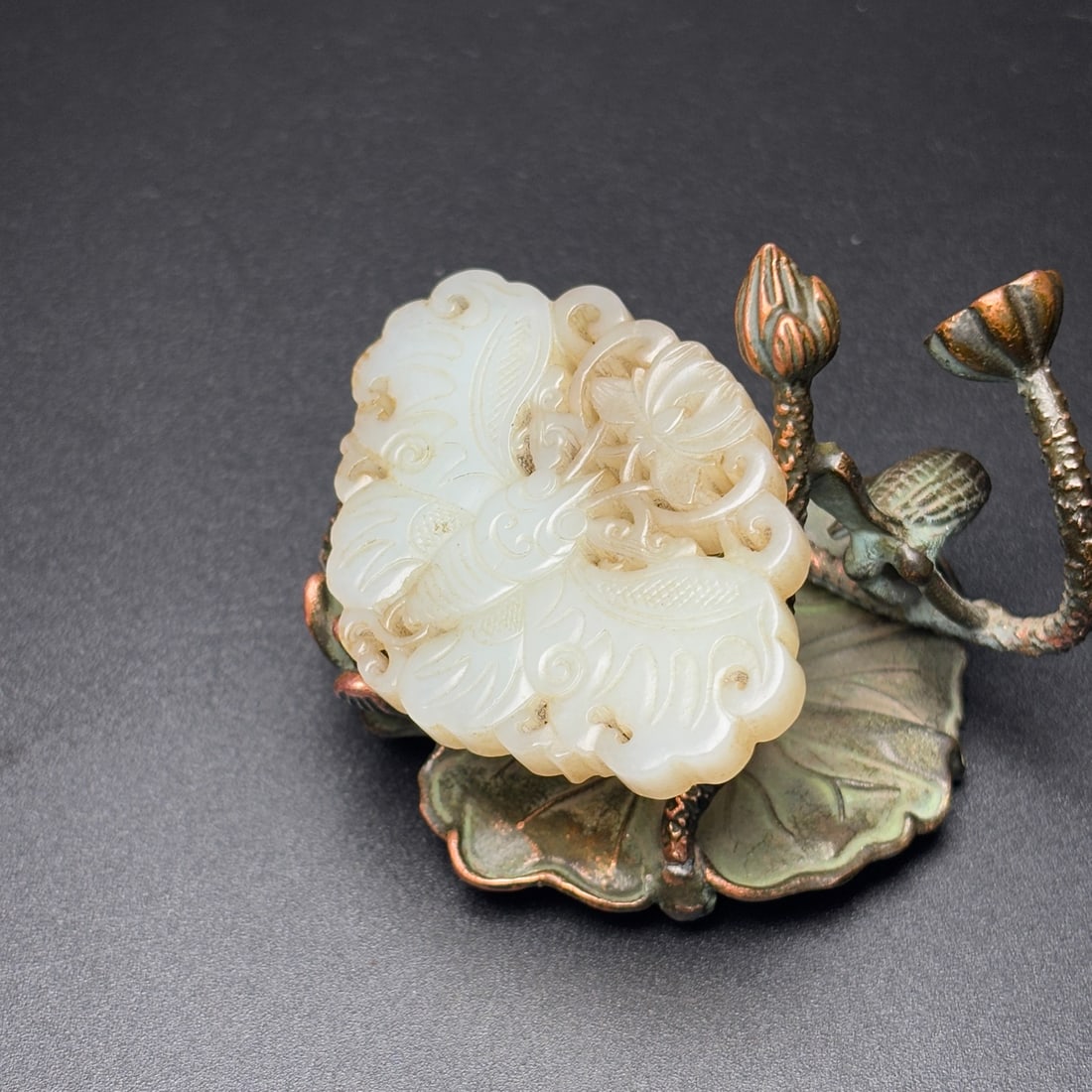 Old Hetian Jade Pendant - Butterfly - 3