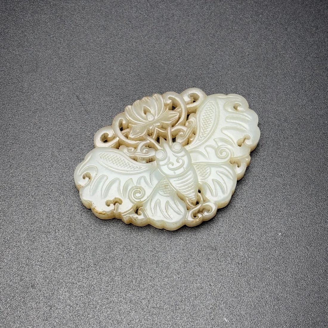 Old Hetian Jade Pendant - Butterfly - 7