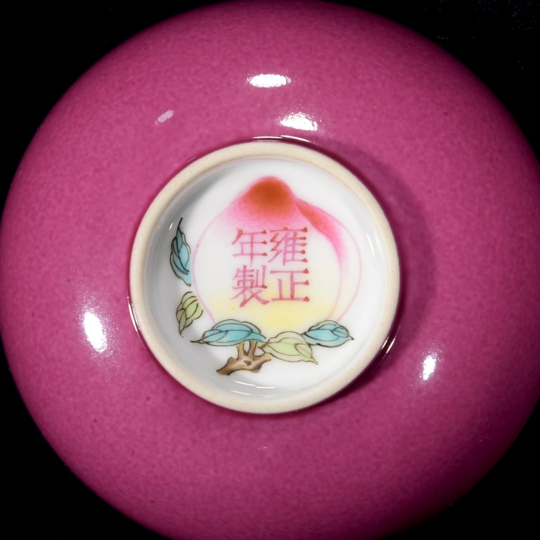 A Pair Gilt Gold Edge Pink Ground Butterfly Porcelain Bowl - 9