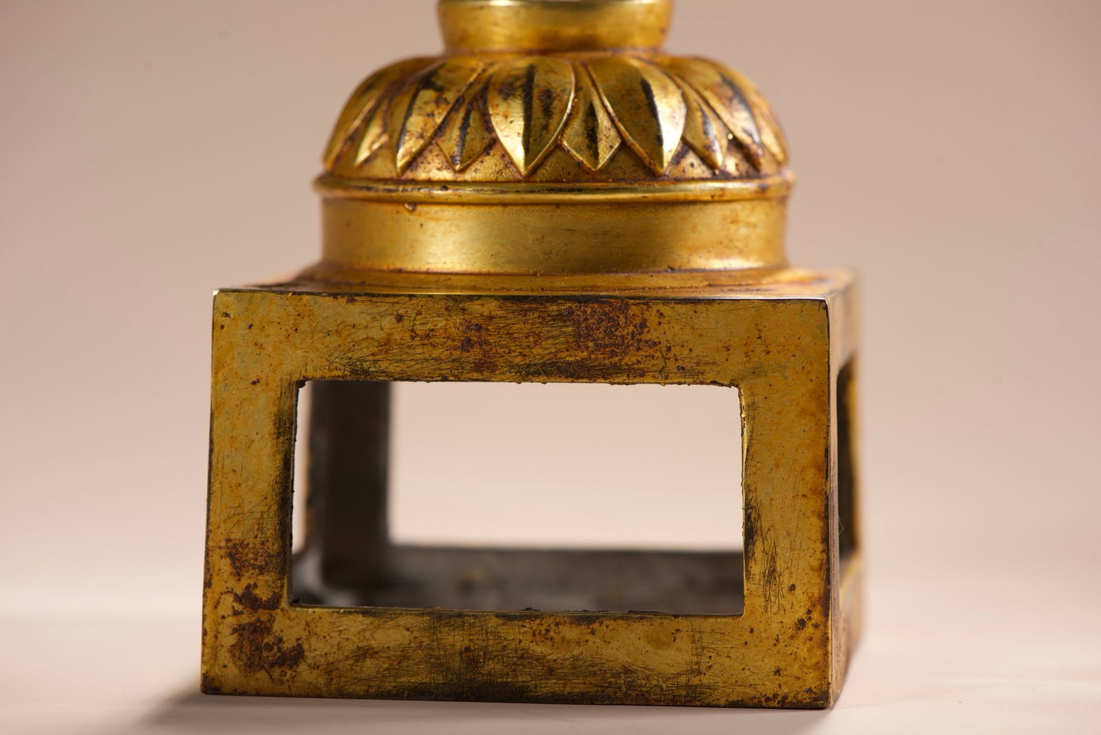Old Gilt Gold Bronze Buddha Statue - 6