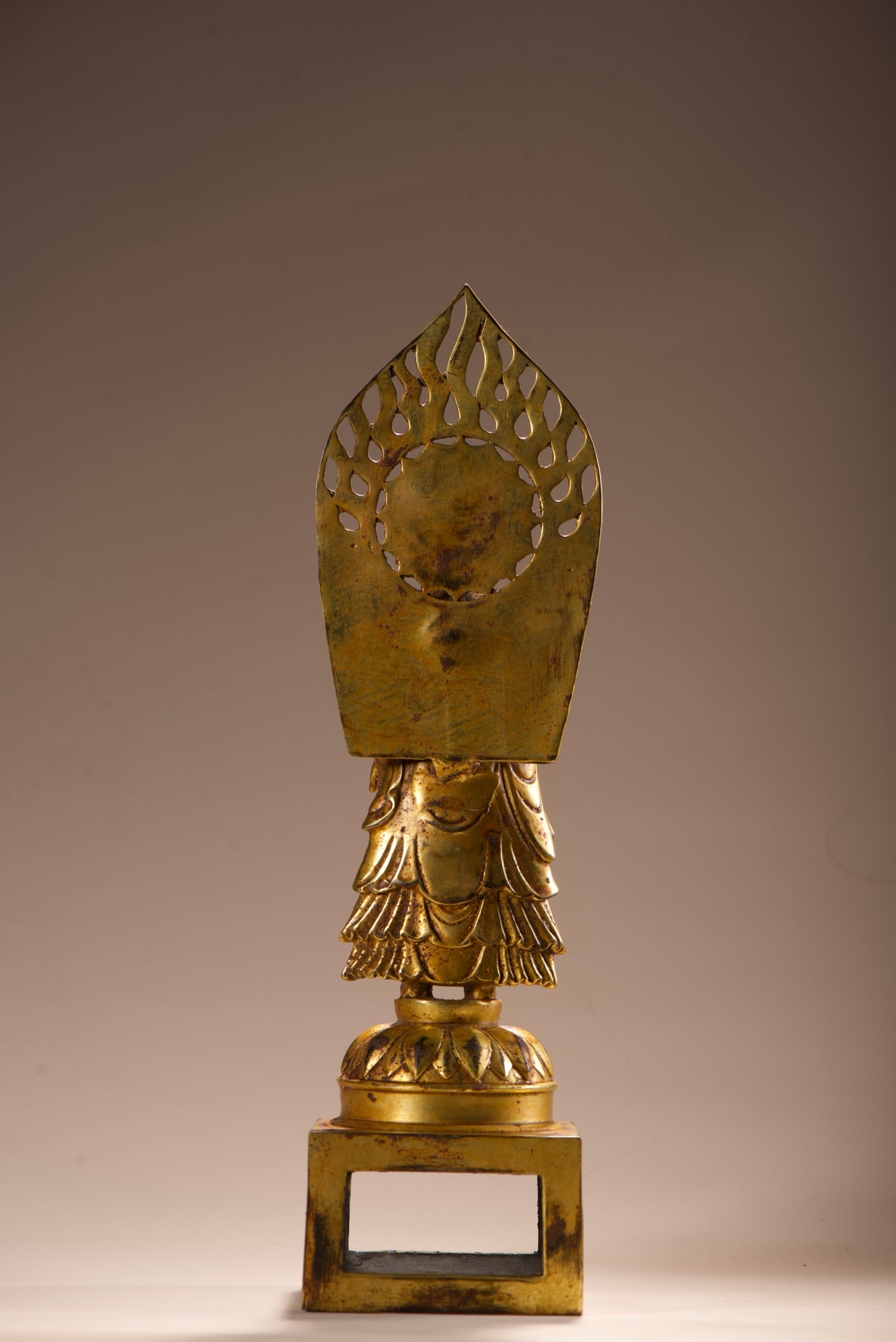 Old Gilt Gold Bronze Buddha Statue - 8