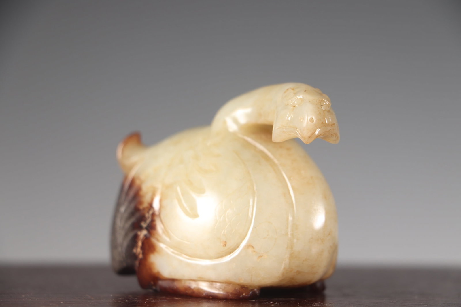 Old Hetian Jade Goose Statue - 2