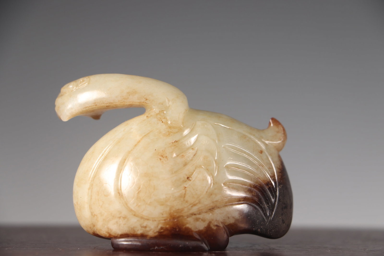 Old Hetian Jade Goose Statue - 4