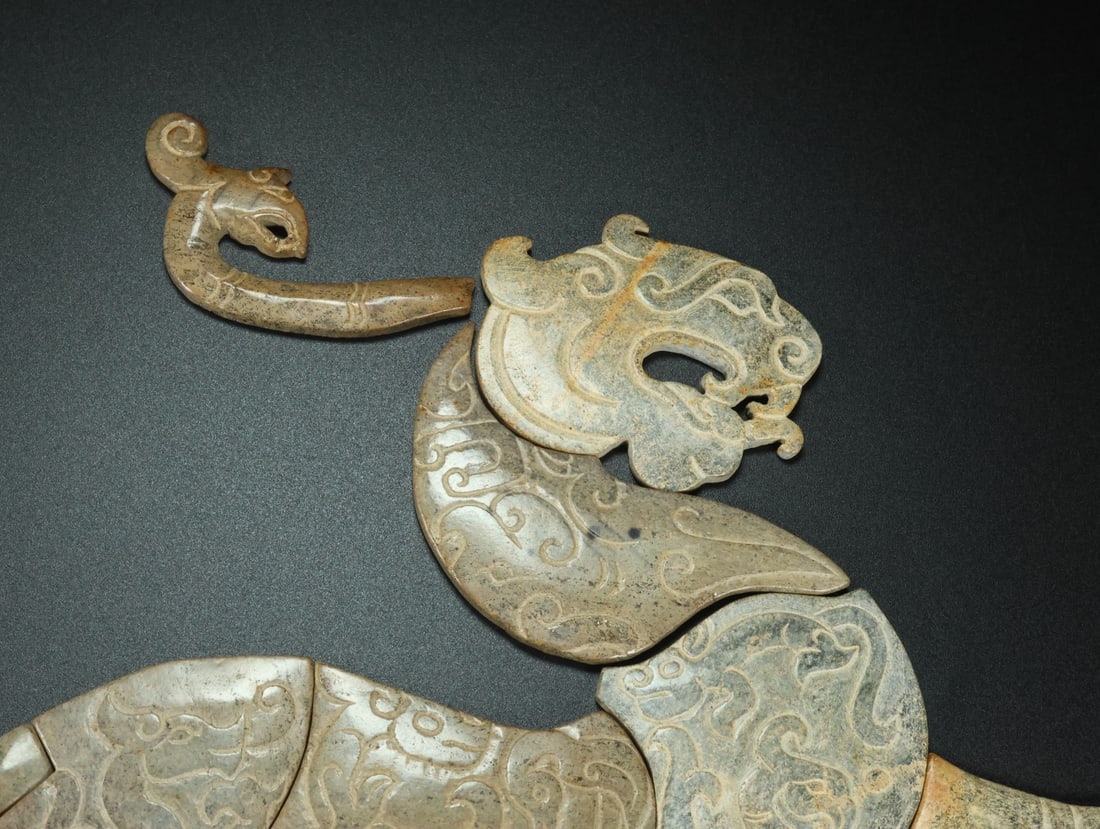 A Set Old Hetian Jade Mythology Statue - Tiger - 9