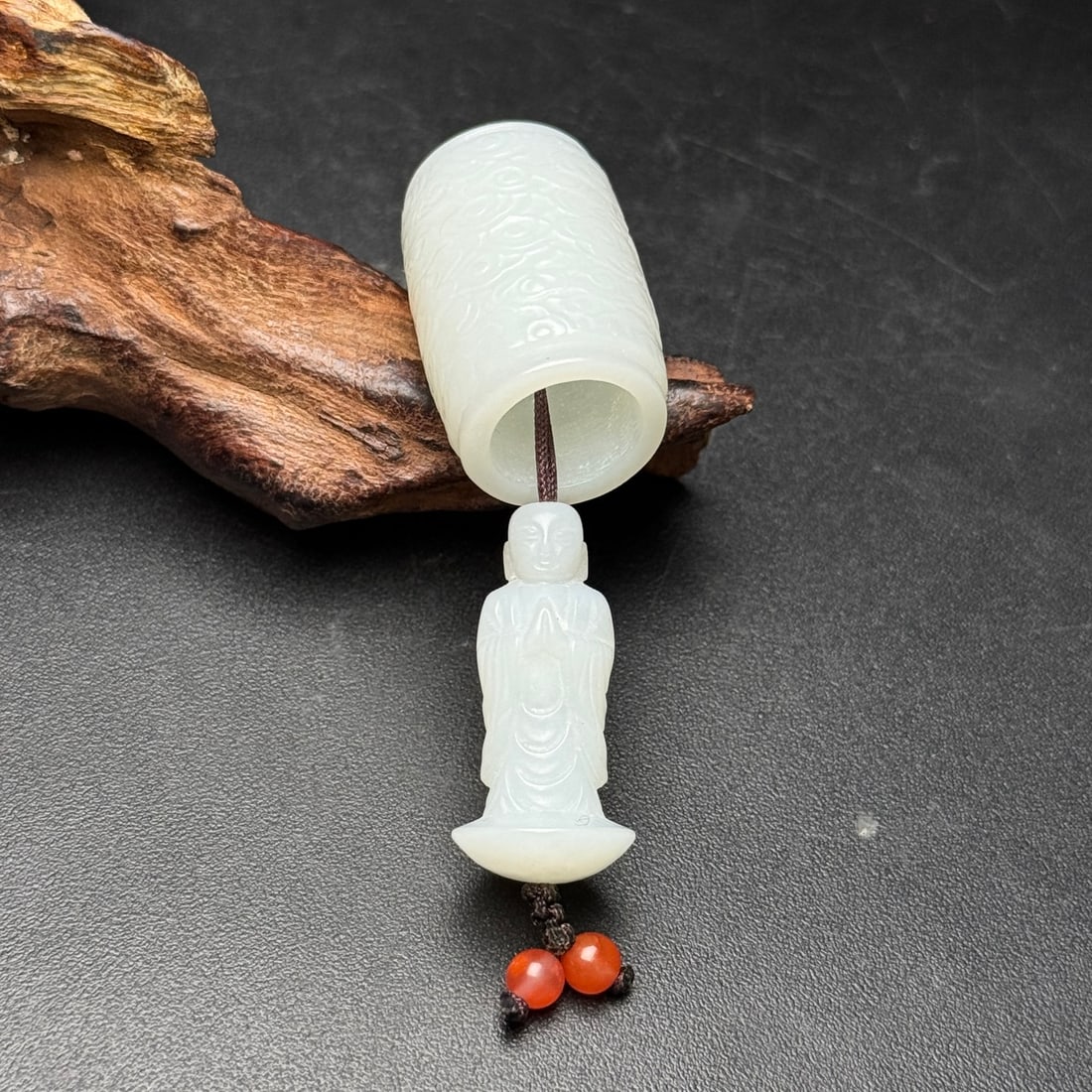 Natural Hetian Jade Buddha Pendant - 2