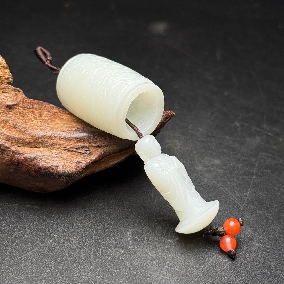 Natural Hetian Jade Buddha Pendant - 4