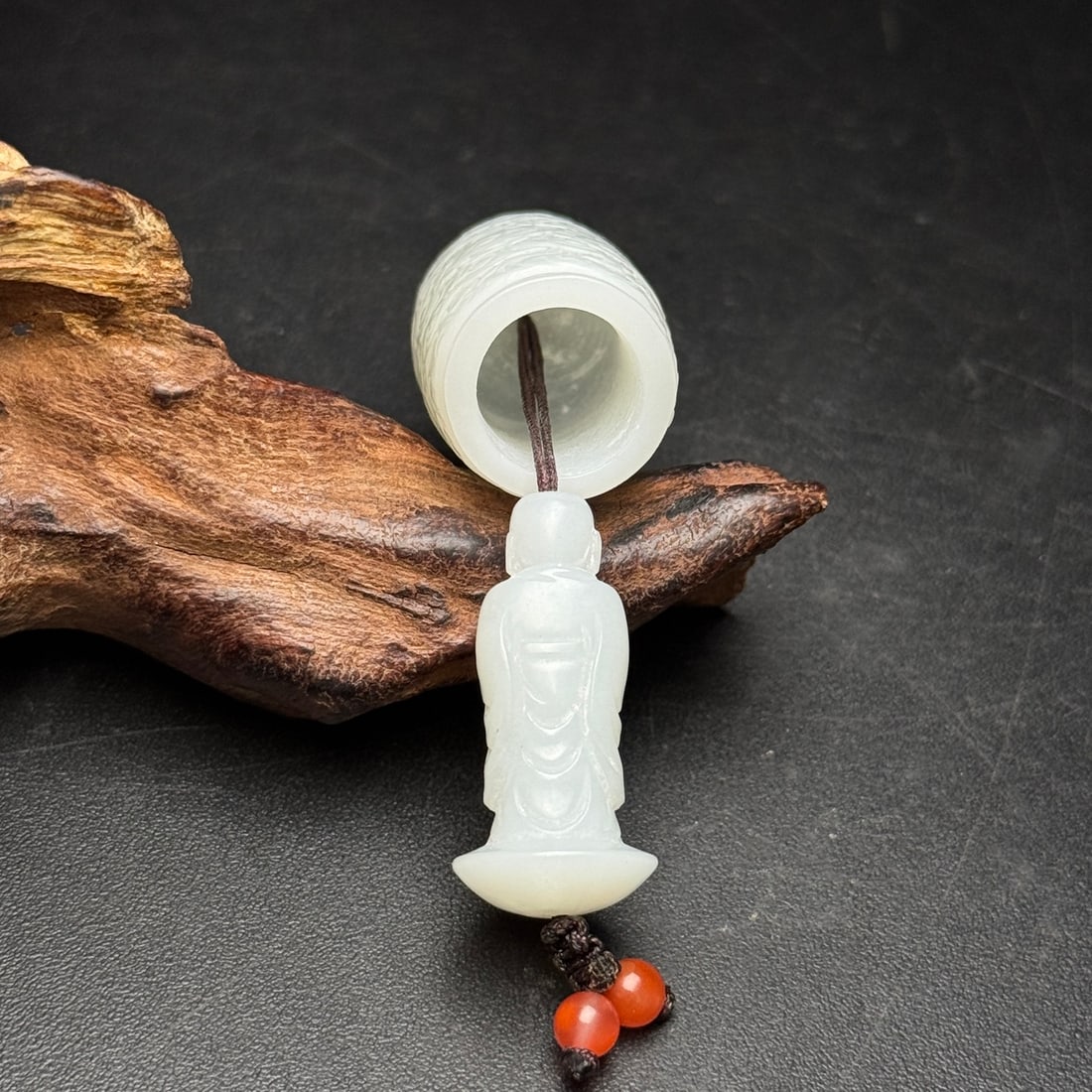 Natural Hetian Jade Buddha Pendant - 5
