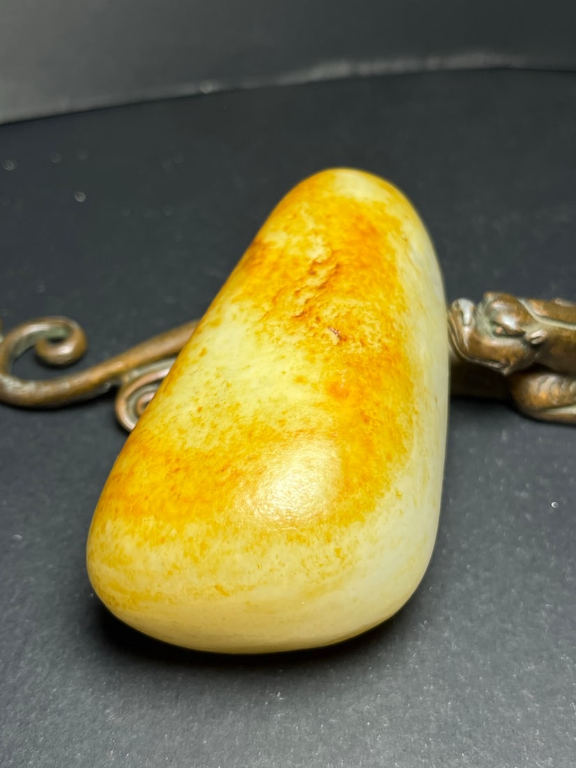 Chinese Natural Hetian Jade Original Stone Statue - 5