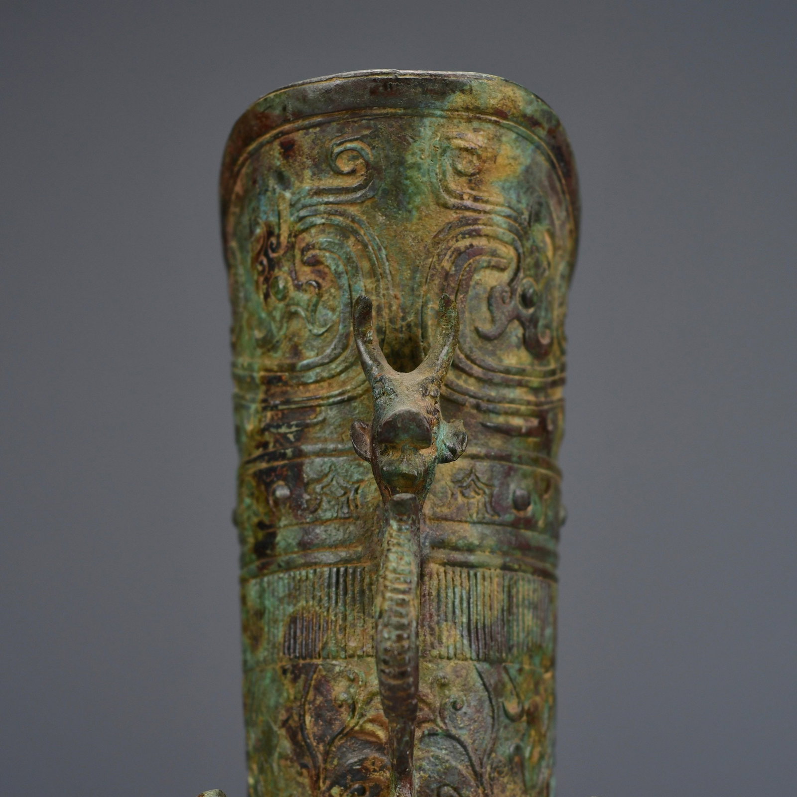Old Bronze Phoenix Cup Statue - 6