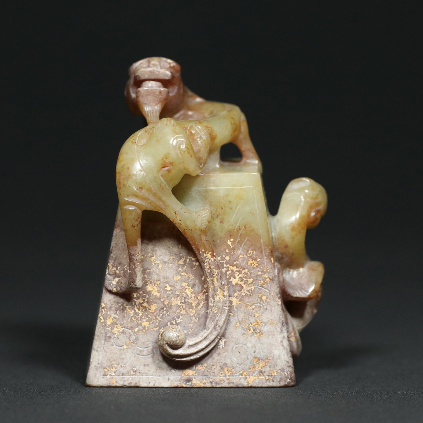 Vintage Hetian Jade Chi Dragon Seal - 4