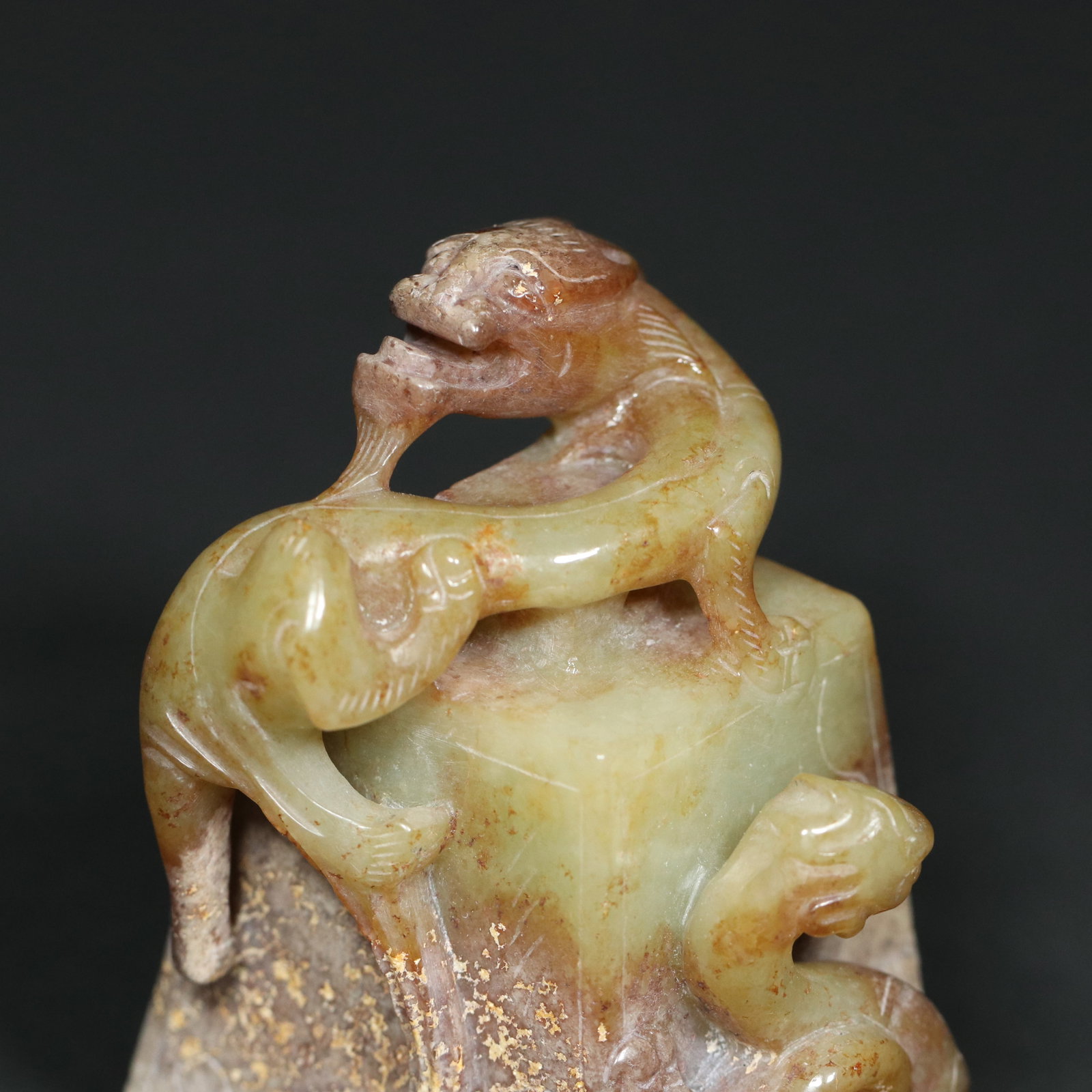 Vintage Hetian Jade Chi Dragon Seal - 8