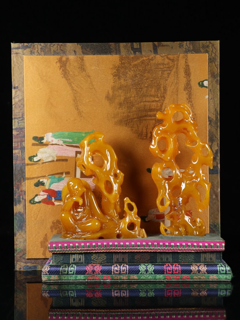 Yellow Shoushan Soapstone Hand-Carved Arhat Statue - 9