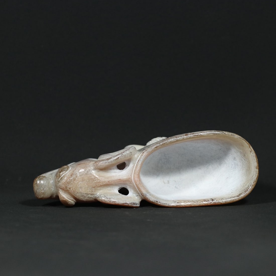 Old Agate Carved Beast Cup Statue - 4