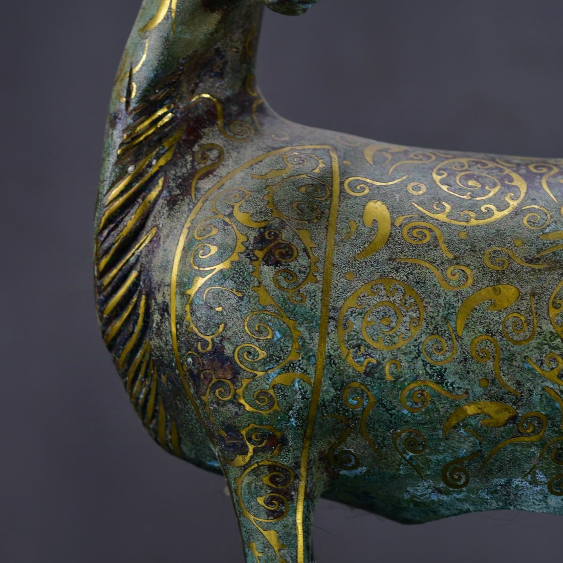 Old Gilt Gold Bronze Sheep Statue - 3