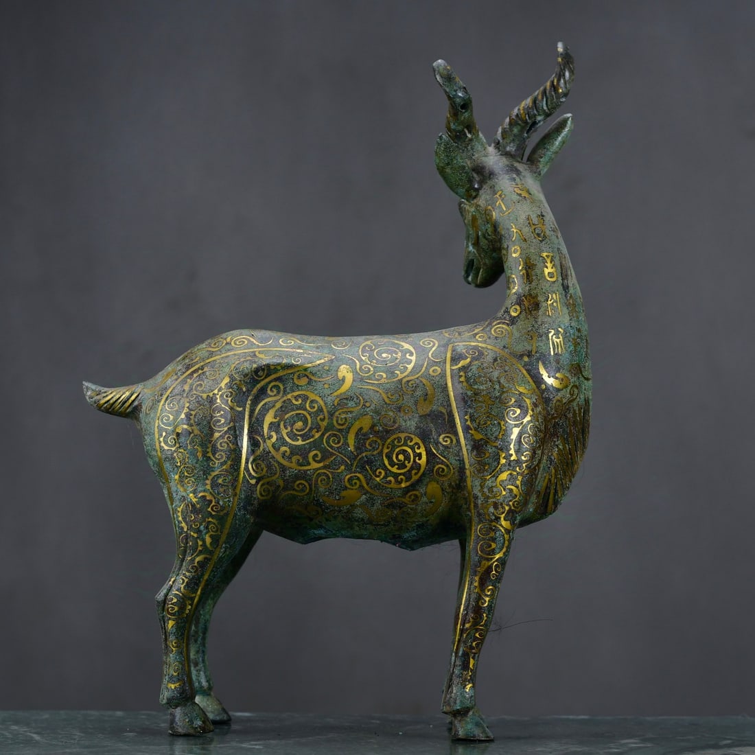 Old Gilt Gold Bronze Sheep Statue - 5