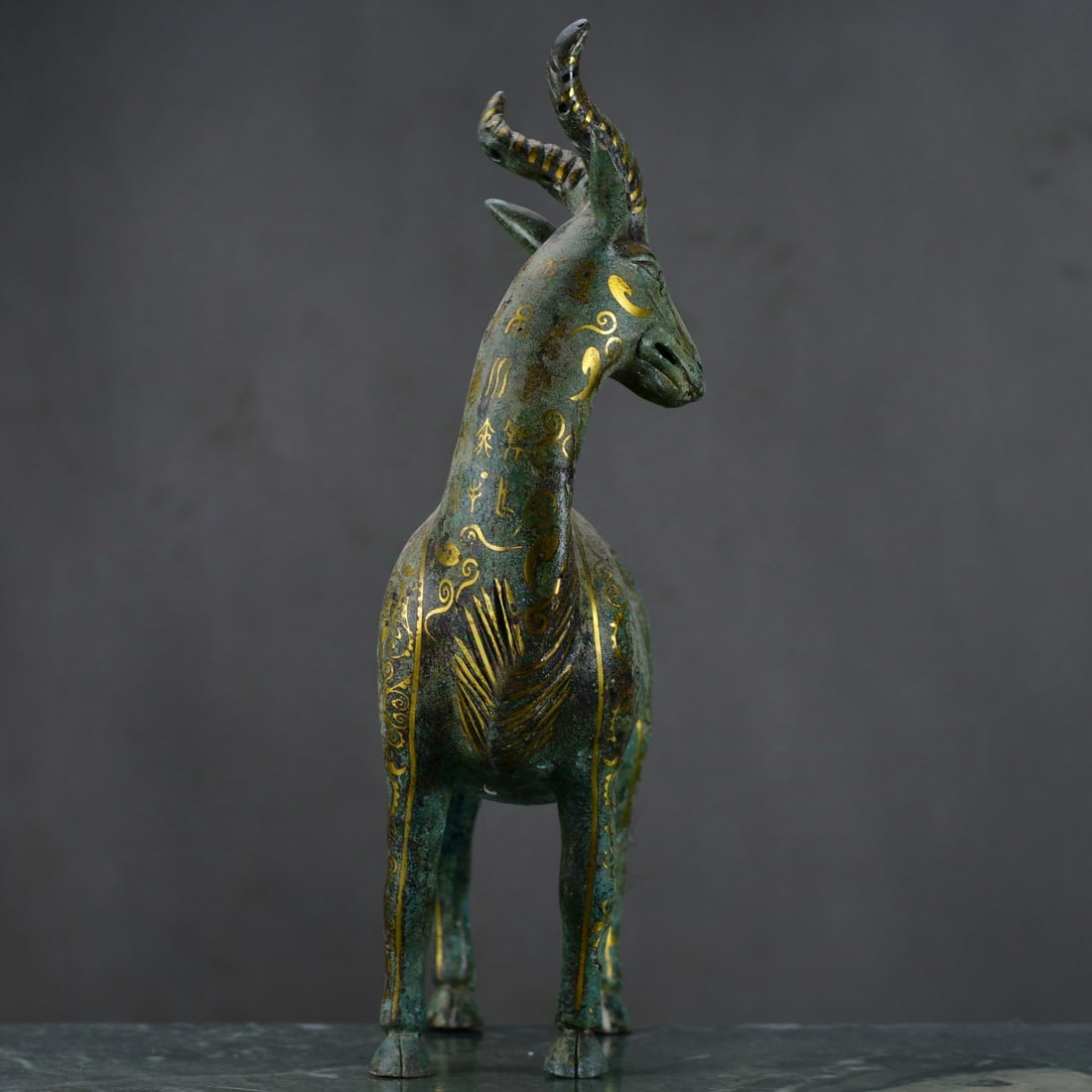 Old Gilt Gold Bronze Sheep Statue - 7