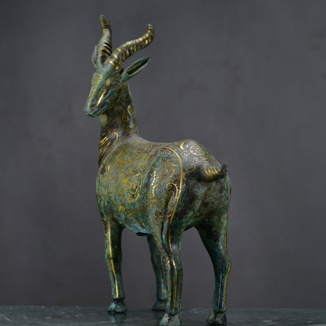 Old Gilt Gold Bronze Sheep Statue - 8