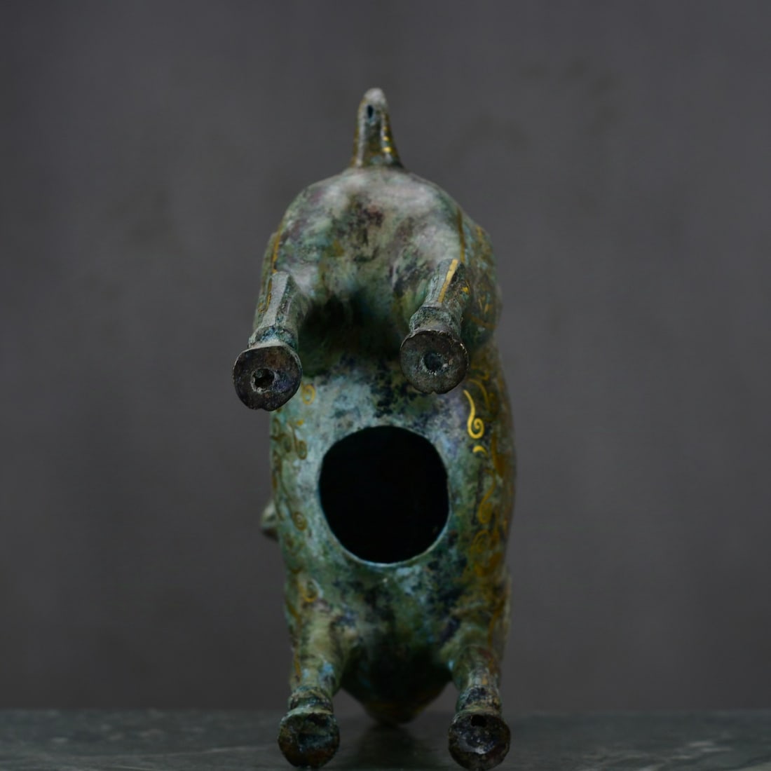 Old Gilt Gold Bronze Sheep Statue - 9