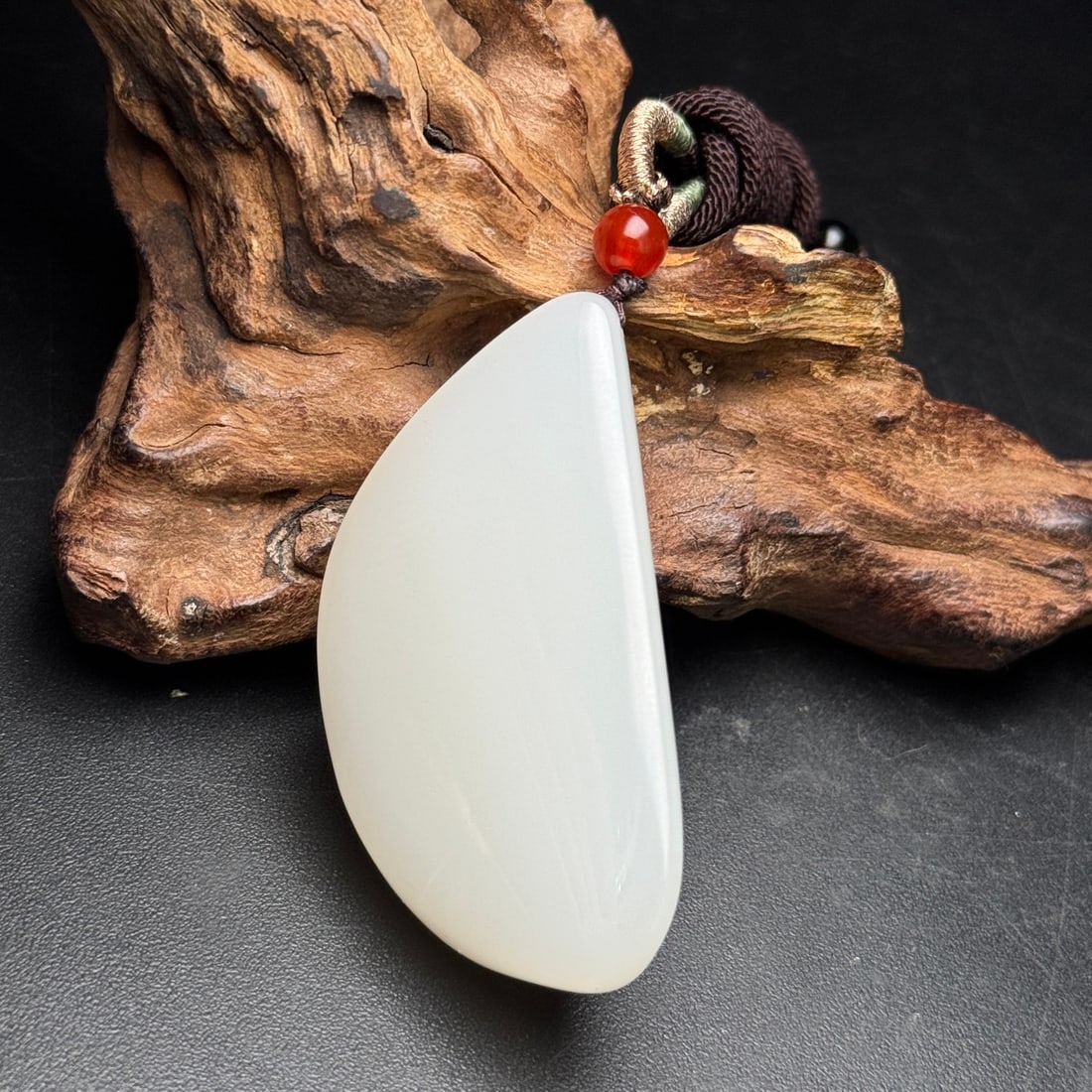 White Hetian Jade Original Stone Pendant - 2