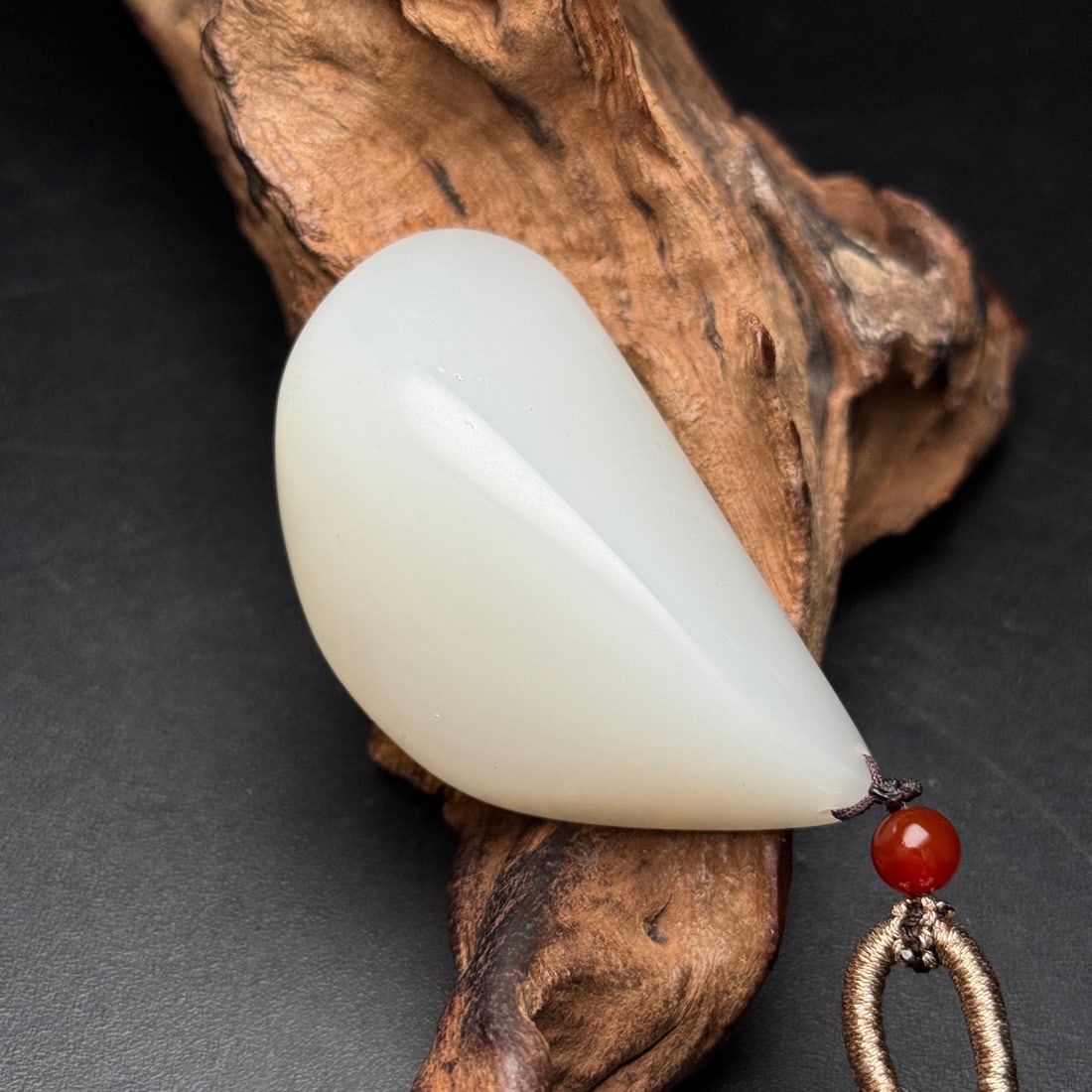 White Hetian Jade Original Stone Pendant - 3