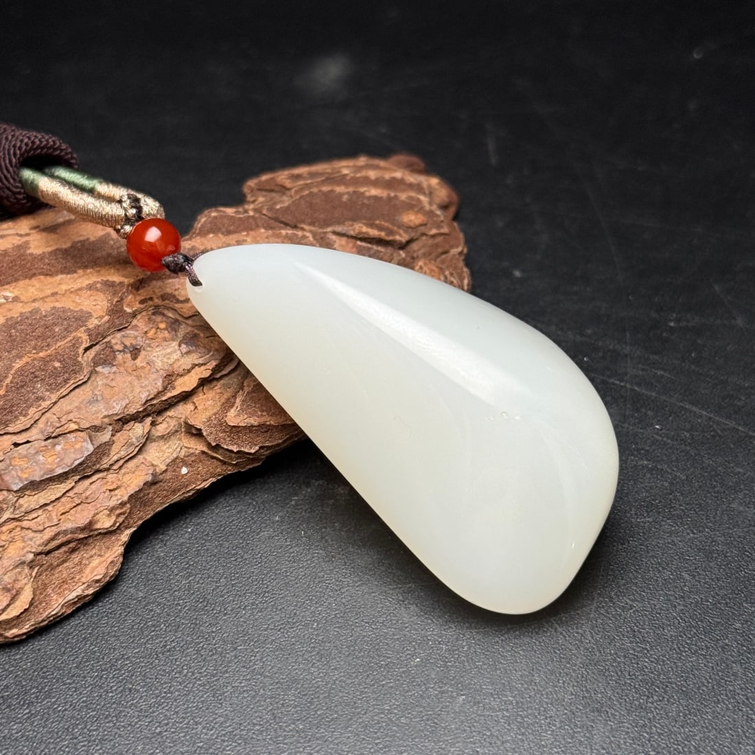 White Hetian Jade Original Stone Pendant - 5