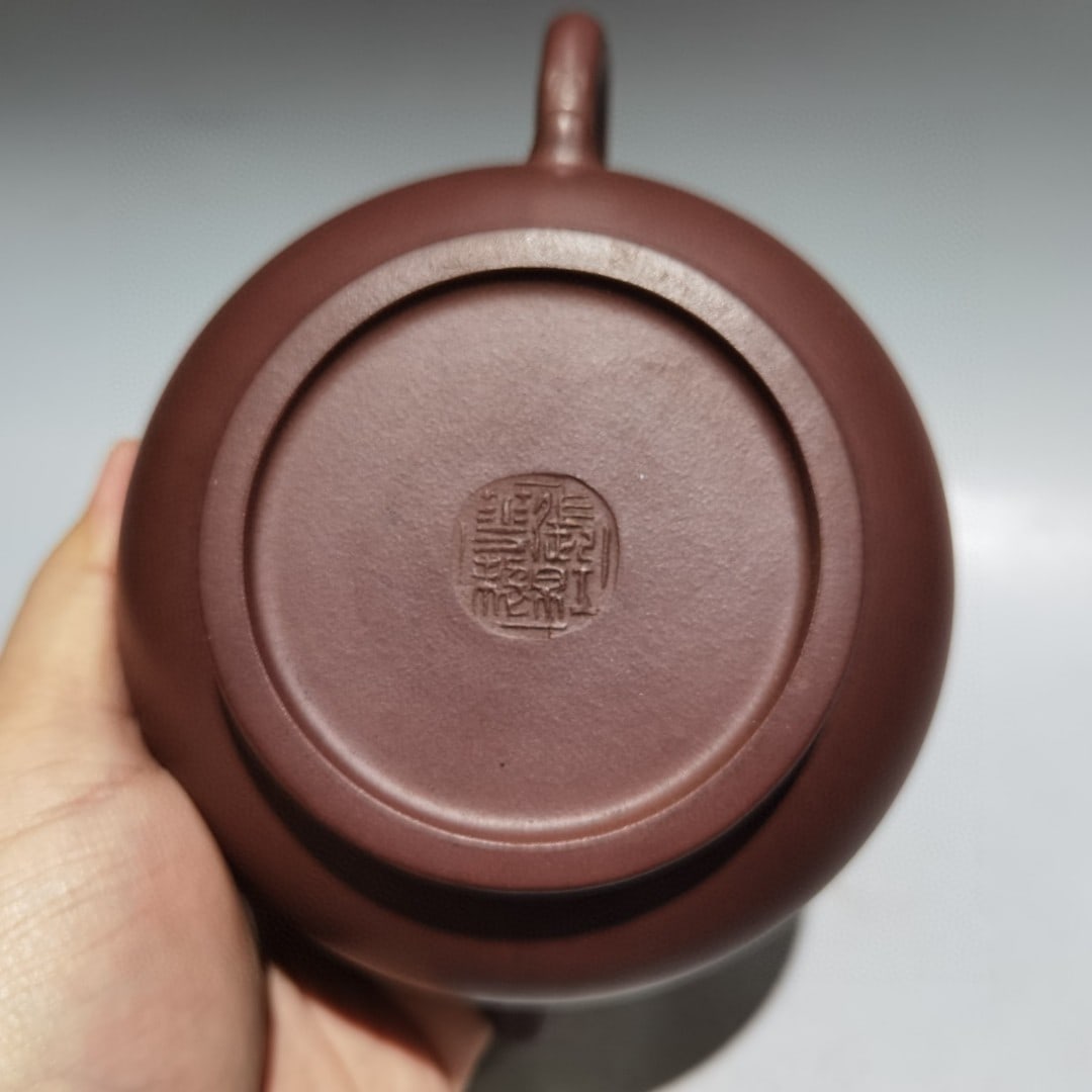 Yixing Zisha Clay Ox & Kid Teapot w Artist Signed - 2