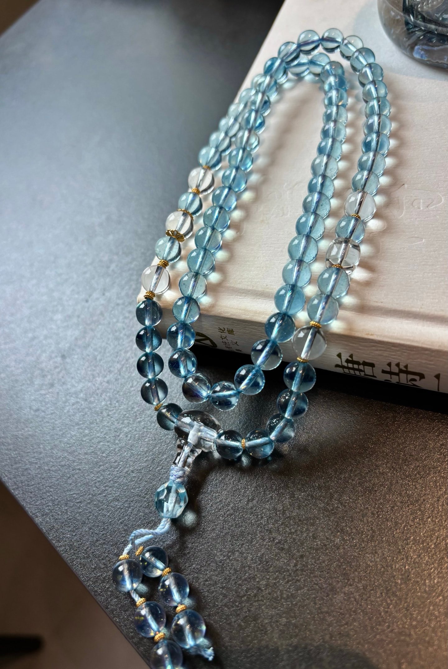 7.6mm Beautiful Natural Aquamarine Hand Chain - 5