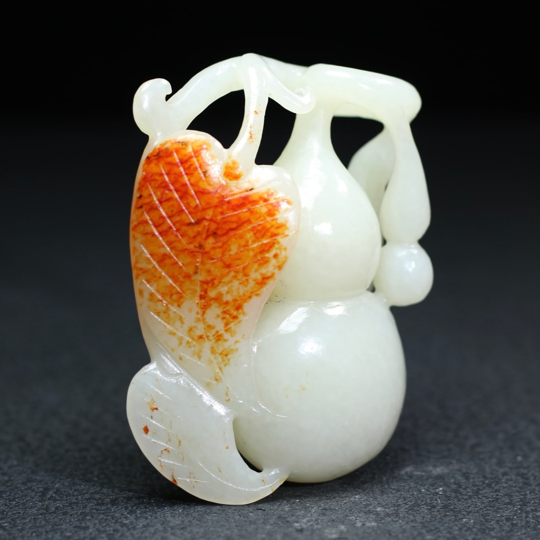 Natural Hetian Jade Carved Gourd Statue - 3