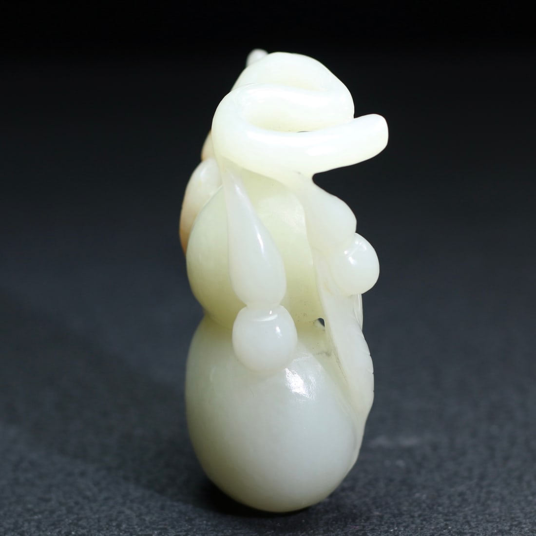 Natural Hetian Jade Carved Gourd Statue - 4