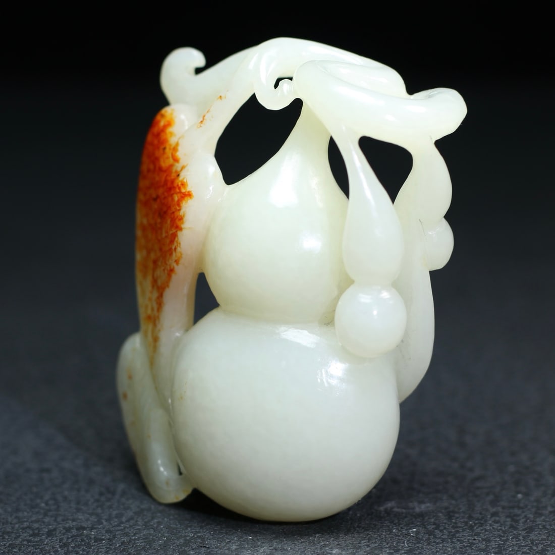 Natural Hetian Jade Carved Gourd Statue - 6