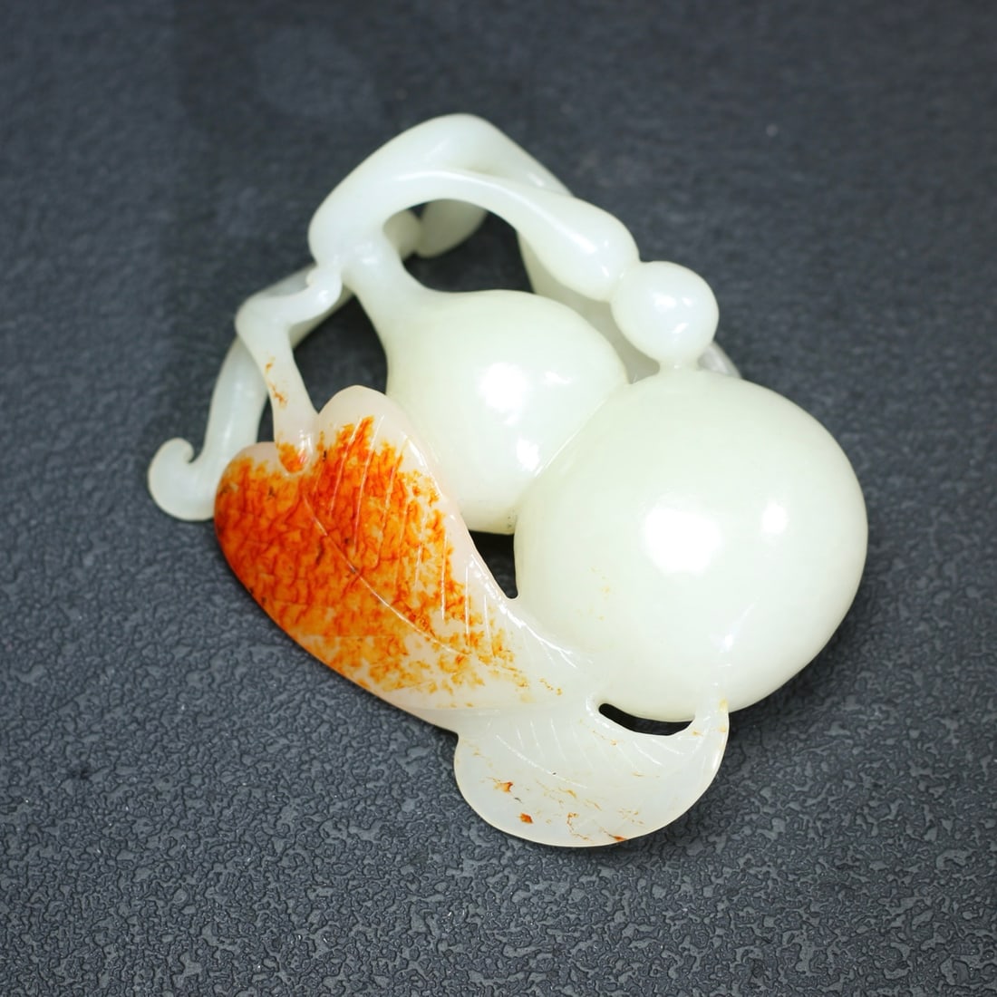 Natural Hetian Jade Carved Gourd Statue - 8