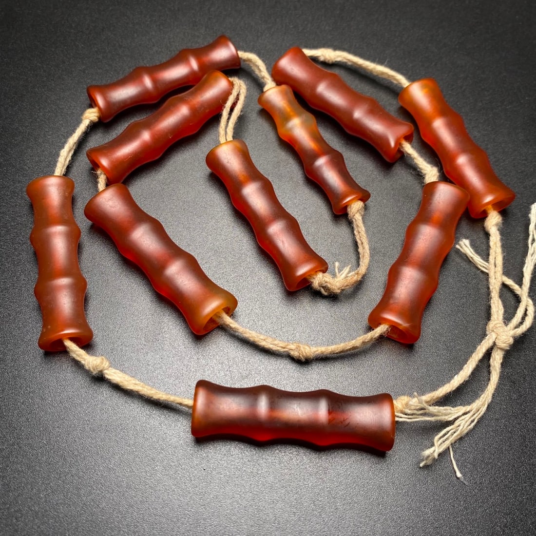 Old Agate Bamboo Joint Necklace - 2