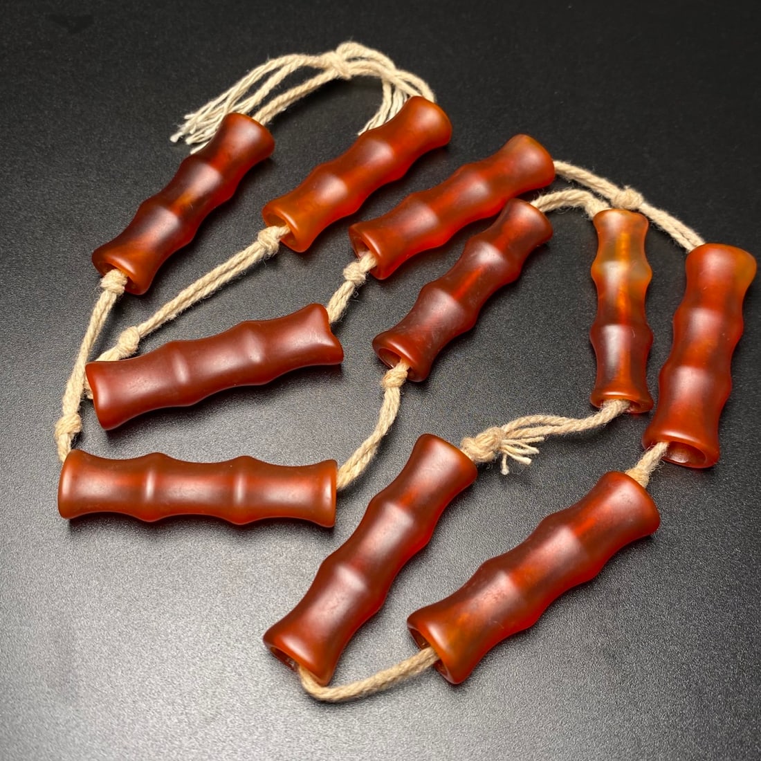Old Agate Bamboo Joint Necklace - 3