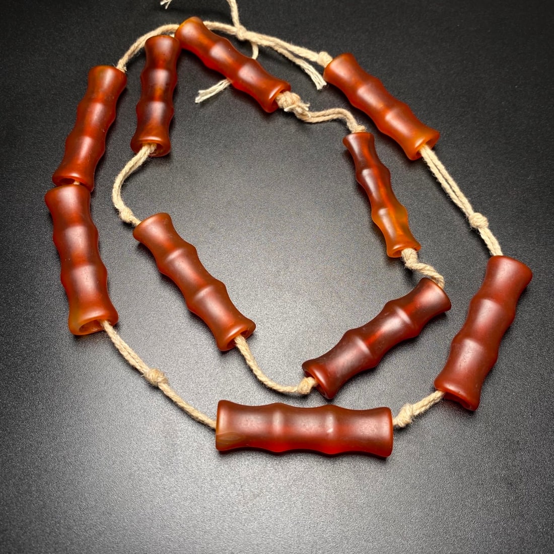 Old Agate Bamboo Joint Necklace - 5