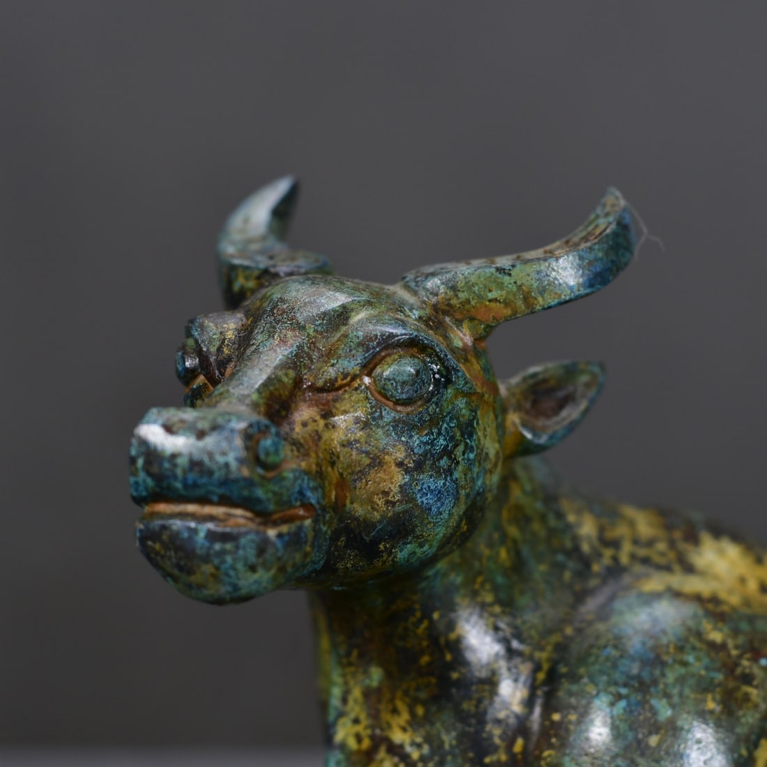 Old Bronze Ox Statue - 2