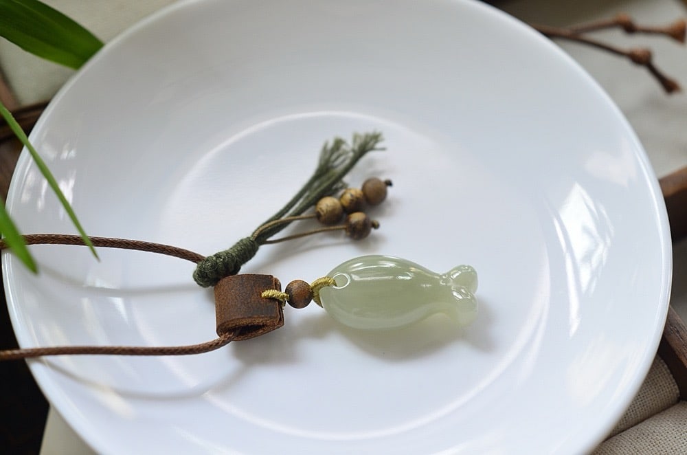 Natural Hetian Jade Pendant - Fish - 3