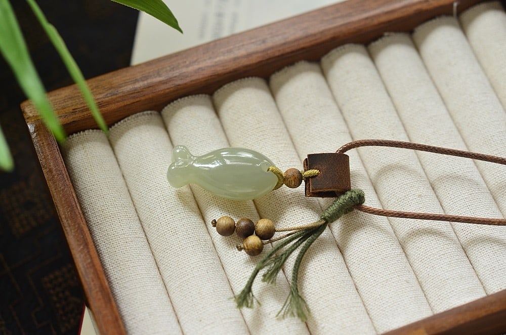 Natural Hetian Jade Pendant - Fish - 6