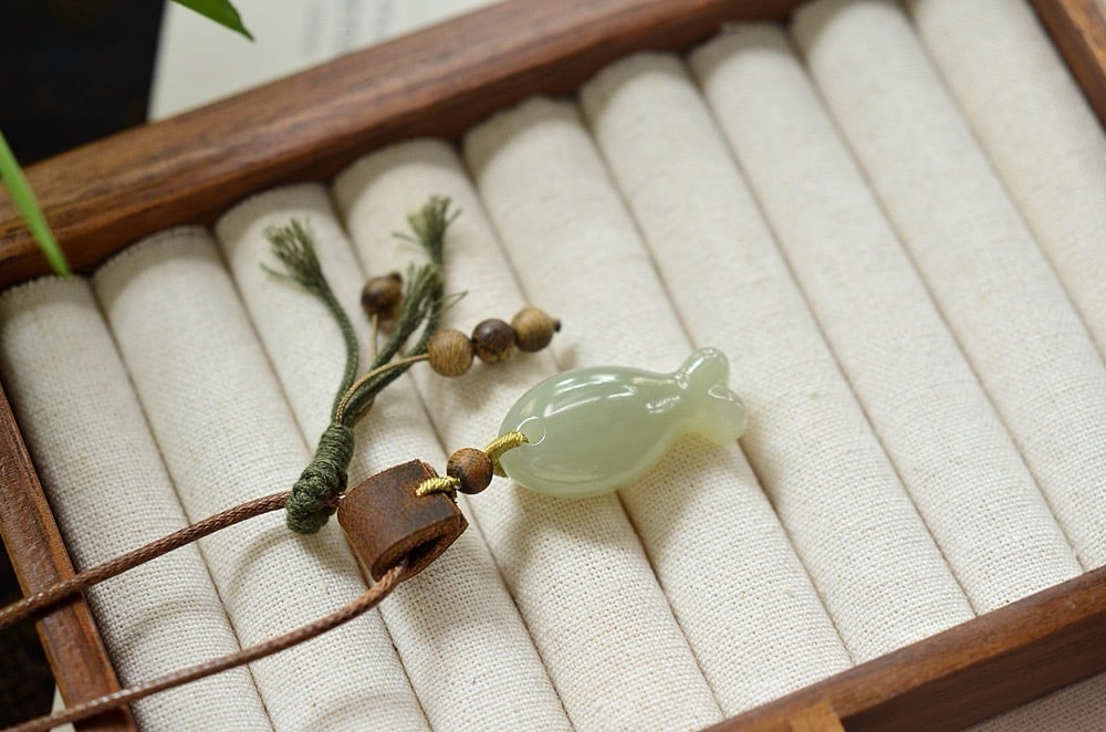 Natural Hetian Jade Pendant - Fish - 7