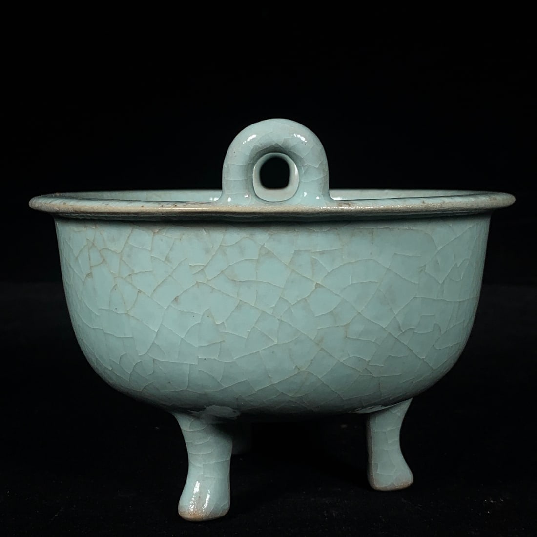 Old Ru Kiln Double Ear Porcelain Incense Burner - 2