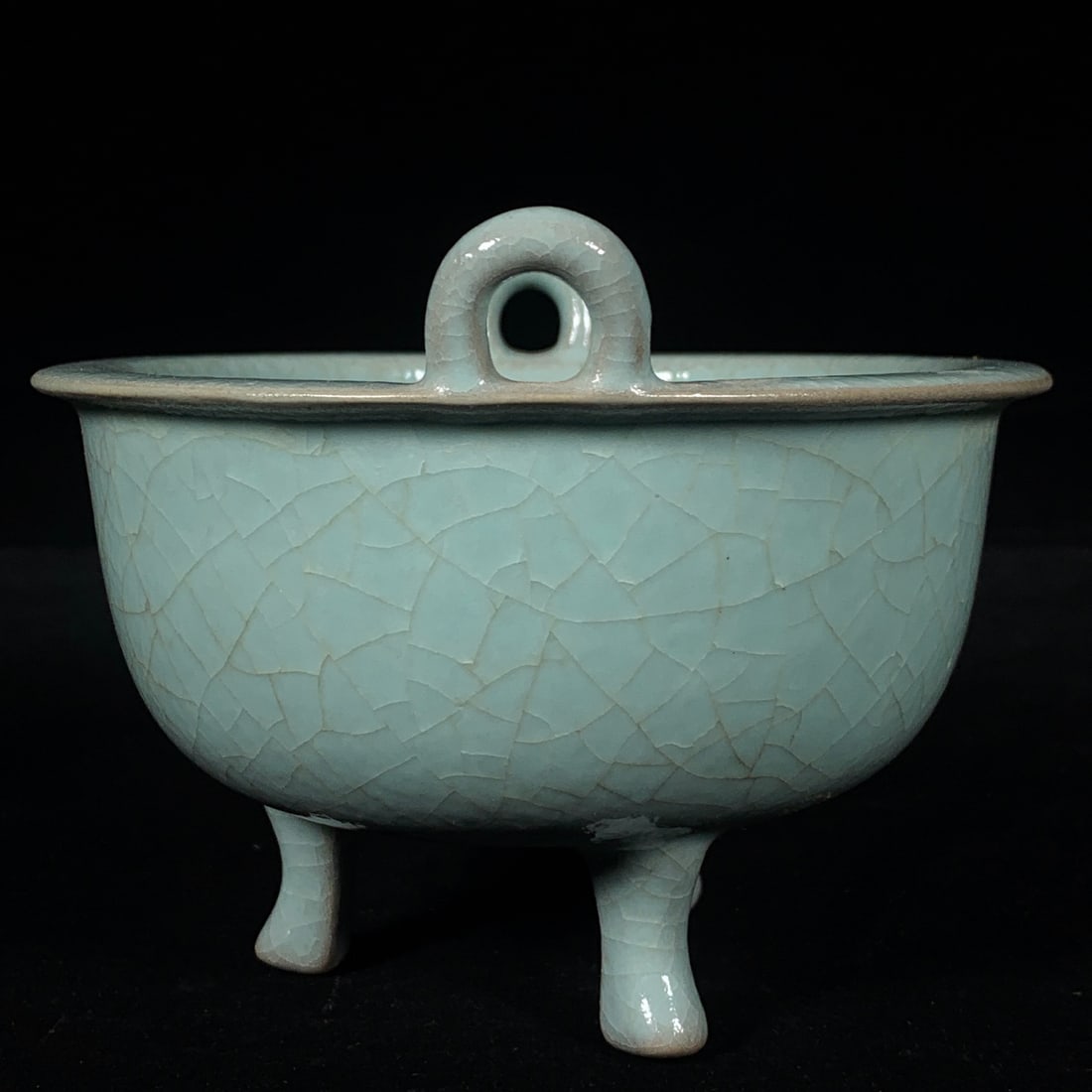 Old Ru Kiln Double Ear Porcelain Incense Burner - 4