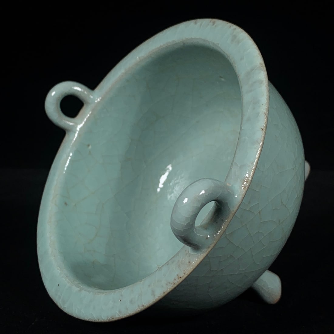Old Ru Kiln Double Ear Porcelain Incense Burner - 6