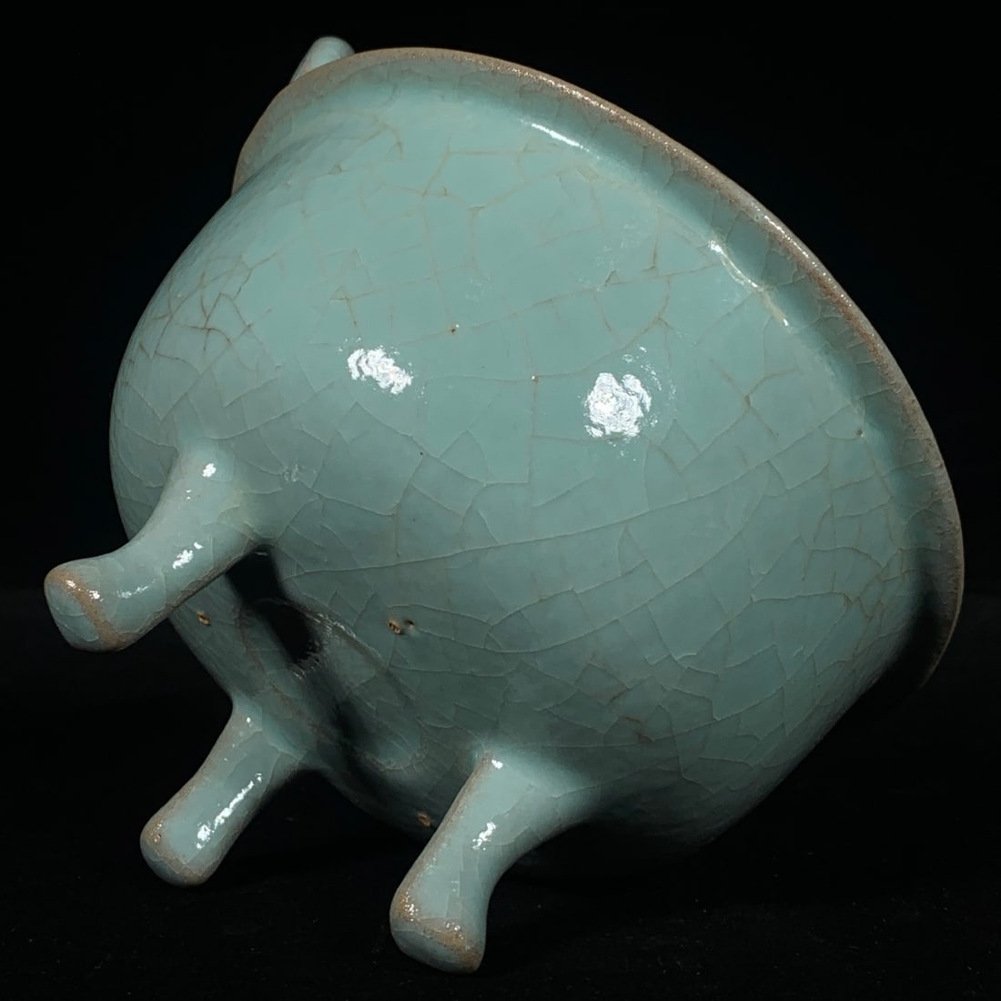Old Ru Kiln Double Ear Porcelain Incense Burner - 8