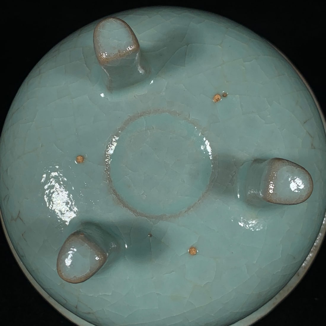 Old Ru Kiln Double Ear Porcelain Incense Burner - 9