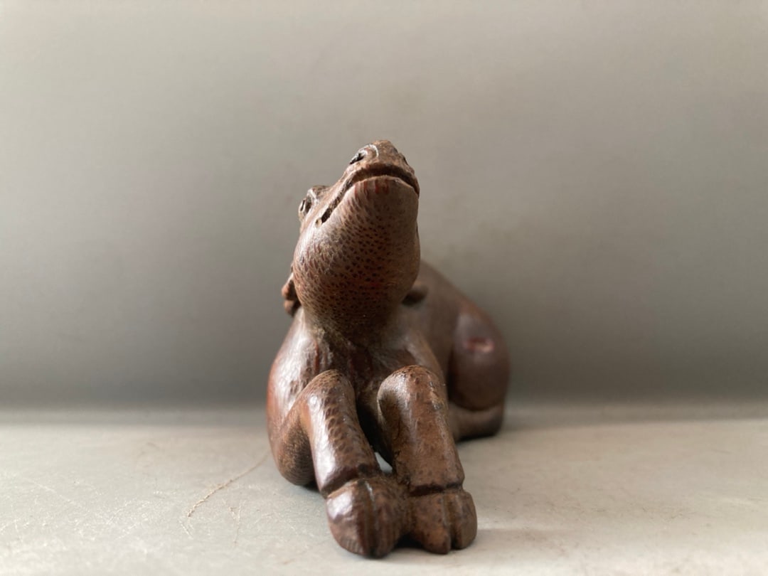 Old Bamboo Deer Statue - 3