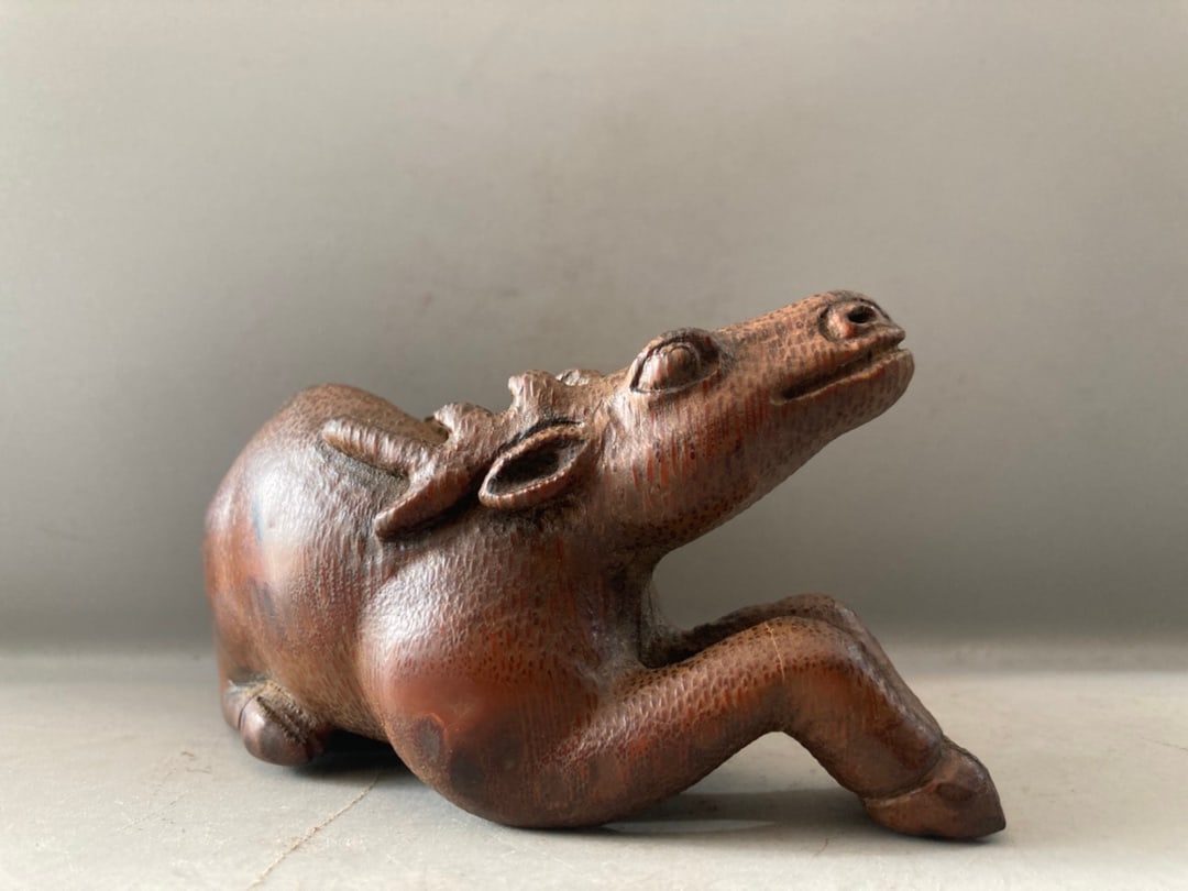 Old Bamboo Deer Statue - 4