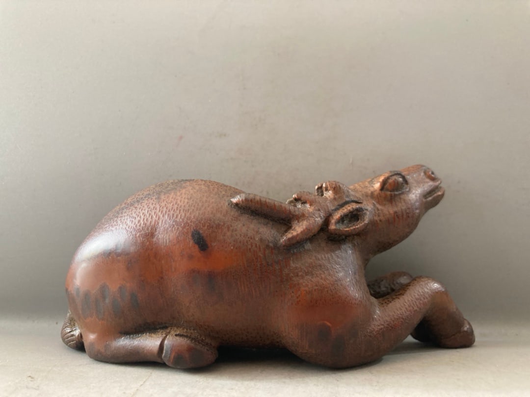 Old Bamboo Deer Statue - 5