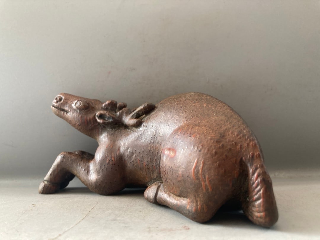 Old Bamboo Deer Statue - 7