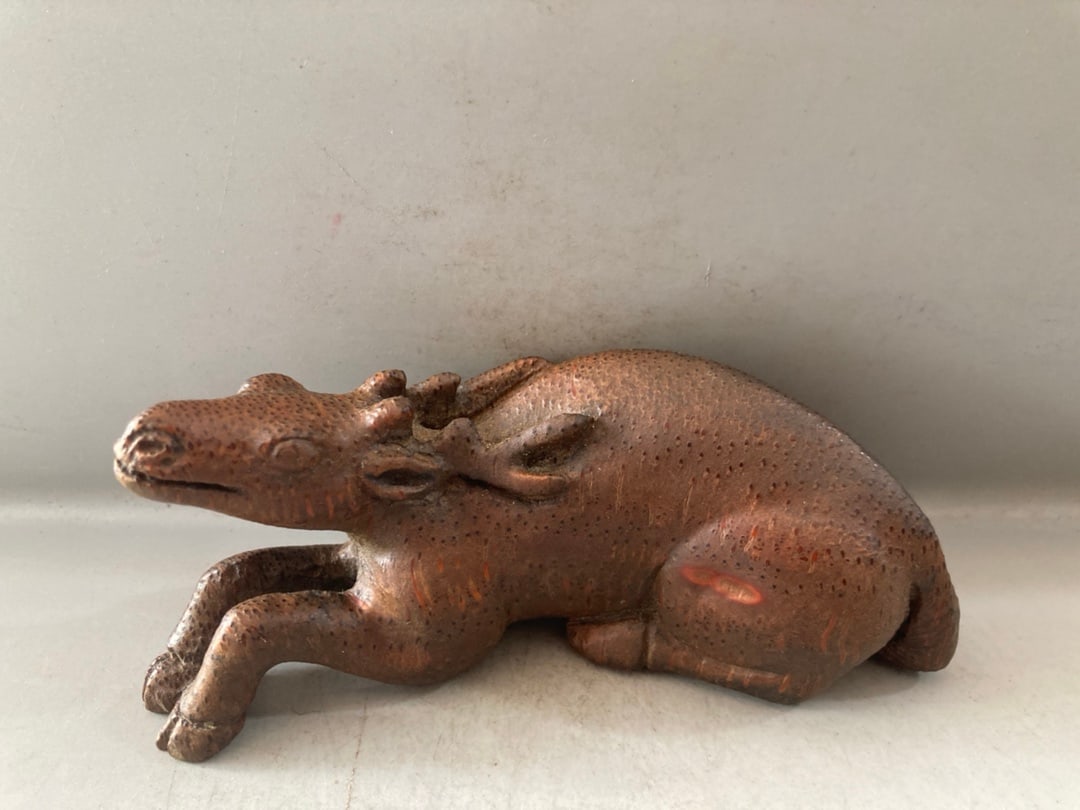 Old Bamboo Deer Statue - 8