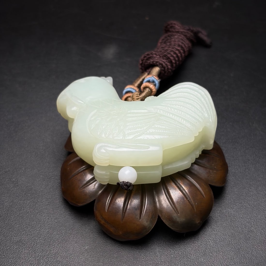 Natural White Hetian Jade Pendant - Rooster - 5
