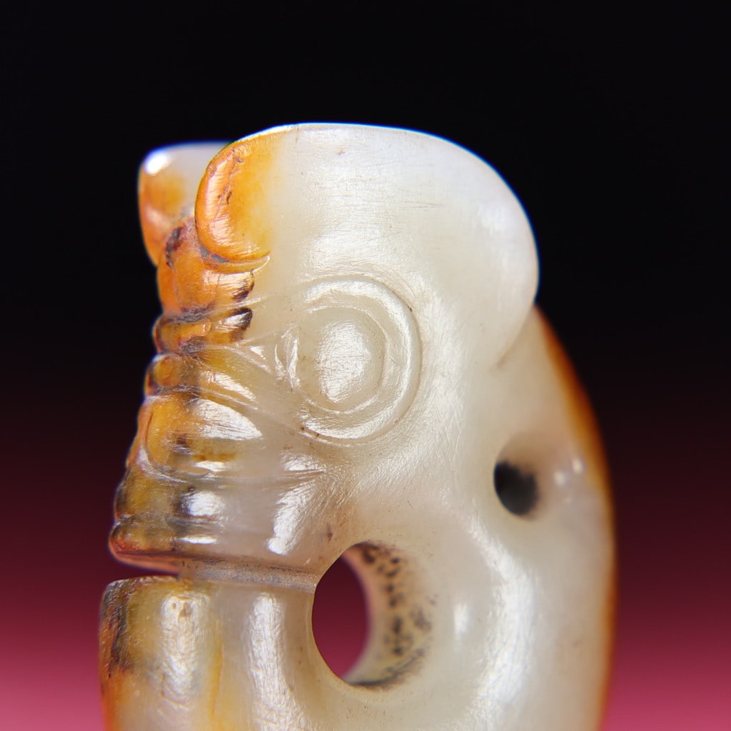 Vintage Hetian Jade Pendant - Dragon - 7